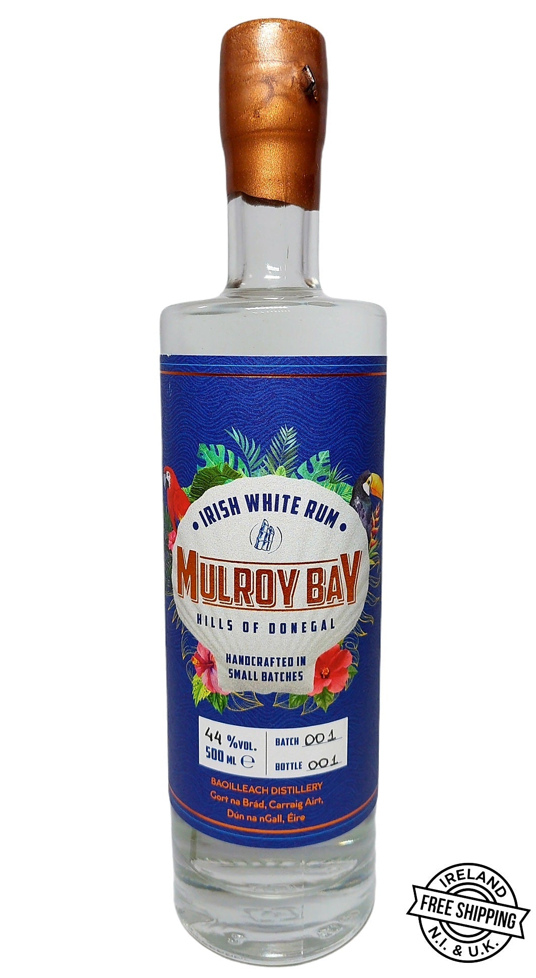 6 x Mulroy Bay - White Irish Rum 45.2%