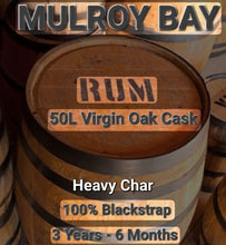 Load image into Gallery viewer, Cask R1 - MULROY BAY - Dark Rum - 100% Blackstrap Cane Molasses - Heavy Char 50L Virgin Oak Cask - 500ml - Cask Strength 61.4%
